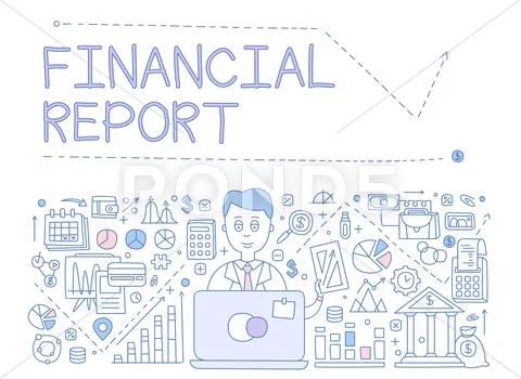 Financial Report Infographics. Vector Illustration Stock Illustration