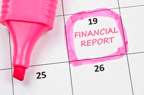 Financial report mark Foto stock