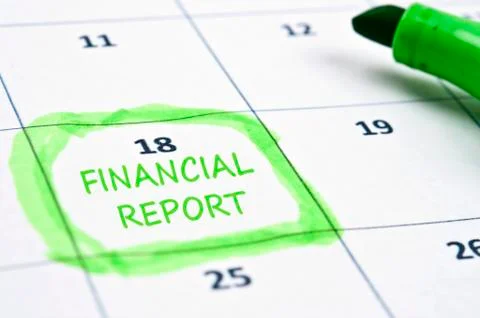 Financial report mark Stock-Fotos
