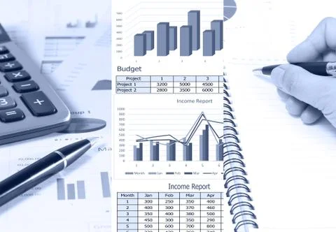 Financial report Stock Photos