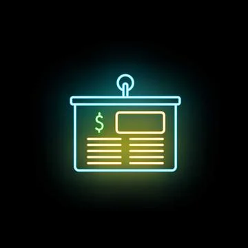 Financial report presentation neon icon showing data Stock-Illustration