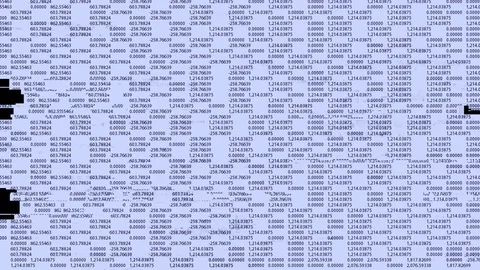 Financial report spreadsheet with glitch effect Stock Footage 93857725