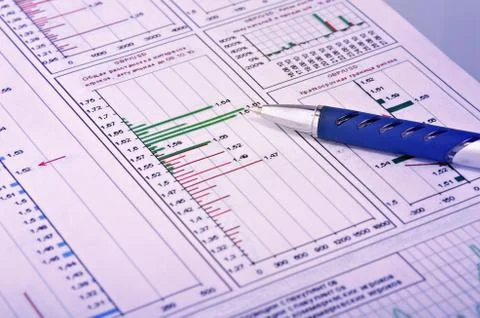 Financial report summary Stock Photos