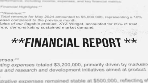 Financial Report Text Rotating Animation. Financial Statement. 4K Stock Footage 275158526