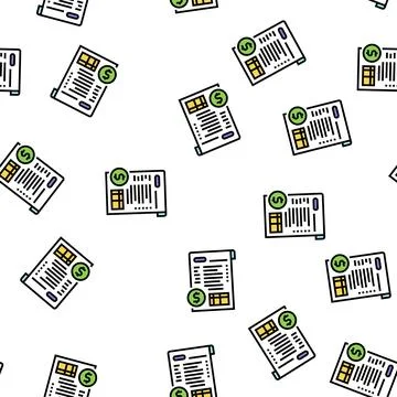 Financial report vector seamless pattern Illustrazione stock