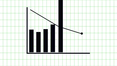 Financial report visuals animated bar graph chart growth decline economic d.. Stock Footage 321391844