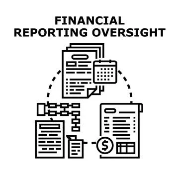 Financial reporting oversight, auditing, and business control analysis Stock Illustration