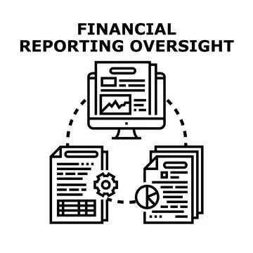 Financial reporting oversight system concept illustrating business analytics Stock Illustration