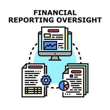 Financial reporting oversight system concept illustrating business analytics Stock Illustration