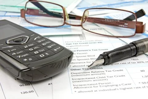 Financial reports Stock Photos