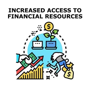 Financial resources access increasing, growing wealth and investment concept Stock Illustration