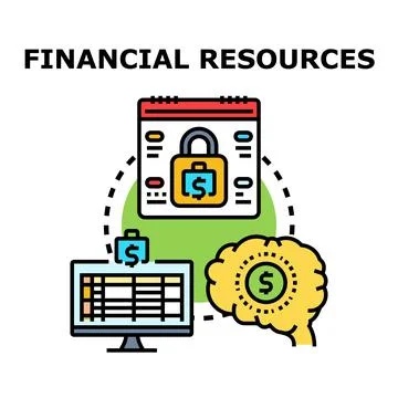 Financial resources planning and secure money management concepts Stock Illustration