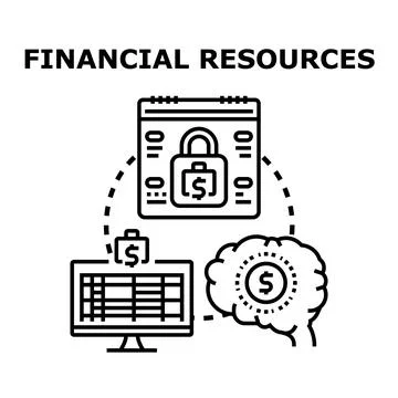 Financial resources planning and secure money management concepts Stock Illustration