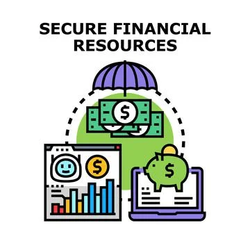 Financial resources protection and secure investment planning Stock Illustration
