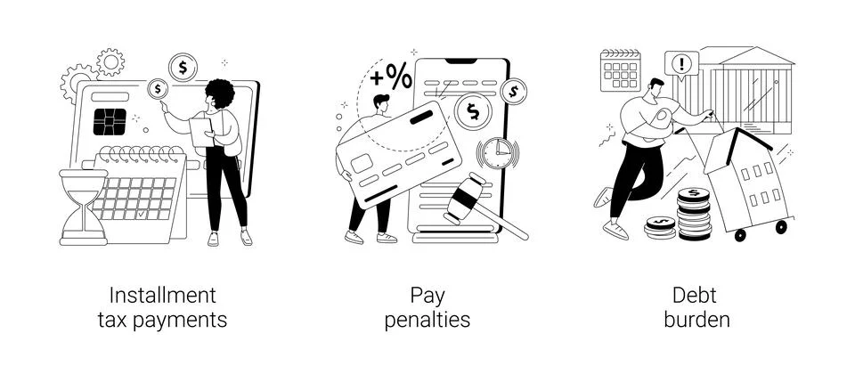 Financial responsibility abstract concept vector illustrations. Ilustração Stock