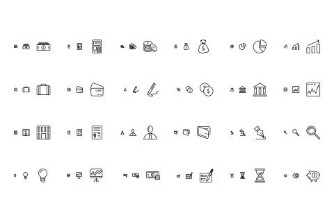 Financial Responsive Vector Icons Stock Illustration