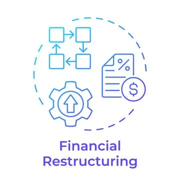 Financial restructuring blue gradient concept icon Stock Illustration