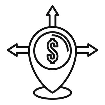 Financial restructuring icon, outline style Illustrazione stock