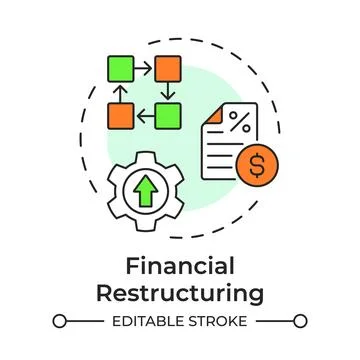 Financial restructuring multi color concept icon Stock Illustration