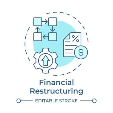 Financial restructuring soft blue concept icon Stock Illustration