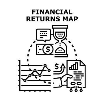Financial returns map analyzing investment growth Stock-Illustration