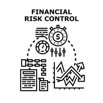 Financial risk control concept applying business management strategies 스톡 일러스트