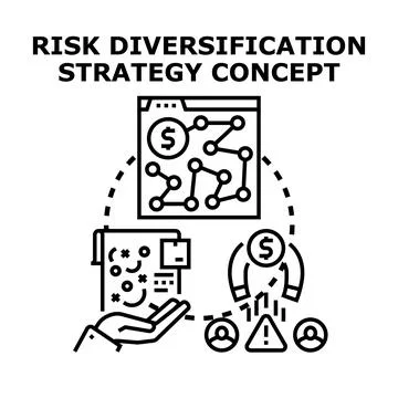 Financial risk diversification strategy planning business concept Stock Illustration