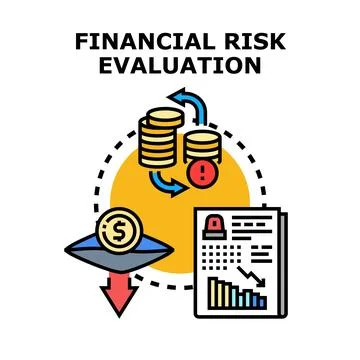 Financial risk evaluation concept calculating investment loss Illustrazione stock