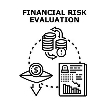 Financial risk evaluation concept calculating investment loss 스톡 일러스트