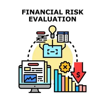 Financial risk evaluation discovering risks and managing investments 库存插图
