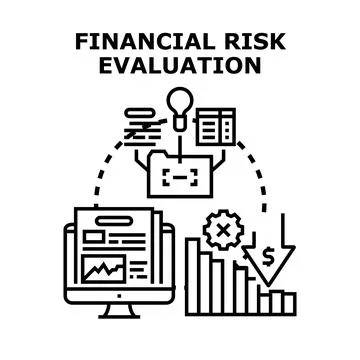Financial risk evaluation discovering risks and managing investments 库存插图