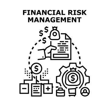 Financial risk management planning evaluating business investment operations Illustrazione stock