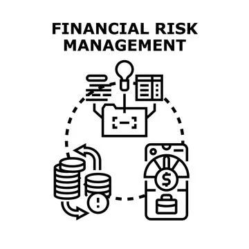 Financial risk management process protecting investment and money 스톡 일러스트