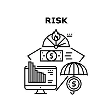 Financial Risk Vector Concept Black Illustration Stockillustratie