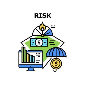 Financial Risk Vector Concept Color Illustration Illustrazione stock