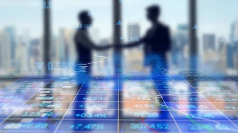 Financial Sales Profits Data Statistic Infographic Background Stock Footage 96706937