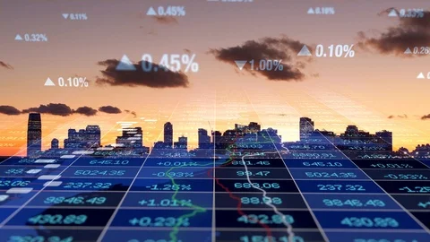 Financial Sales Profits Data Statistic Infographic Background Stock Footage 96707954