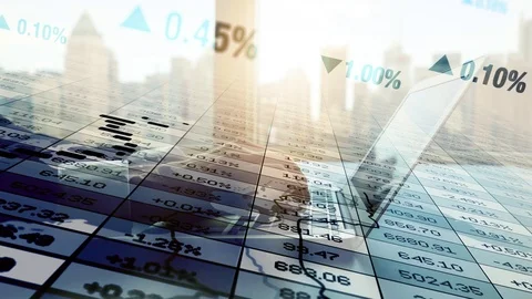 Financial Sales Profits Data Statistic Infographic Background Stock Footage 96709072