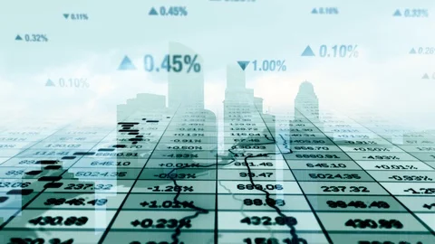 Financial Sales Profits Data Statistic Infographic Background Stock Footage 96709191