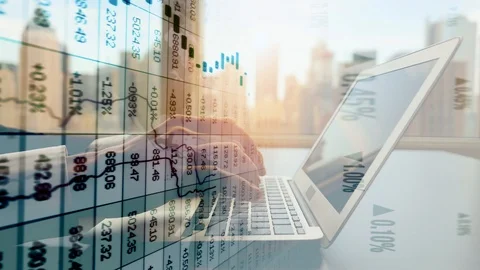 Financial Sales Profits Data Statistic Infographic Background Stock Footage 96709735