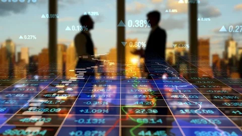 Financial Sales Profits Data Statistic Infographic Background Stock Footage 96709927