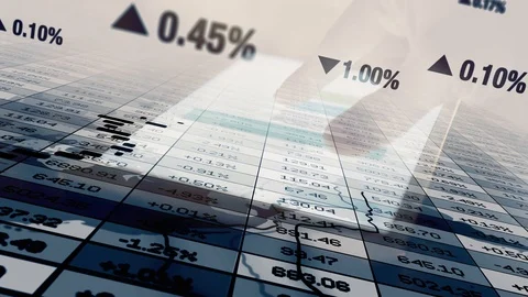 Financial Sales Profits Data Statistic Infographic Background Stock Footage 96710461