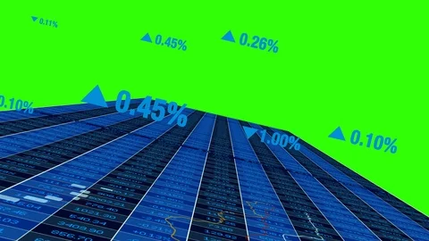 Financial Sales Profits Data Statistic Isolated on Green Screen Background Stock Footage 96715199