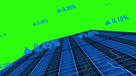 Financial Sales Profits Data Statistic Isolated on Green Screen Background Stock Footage 96715309