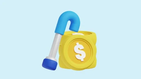 Financial Security animated 3d icon. Video stock 289453134