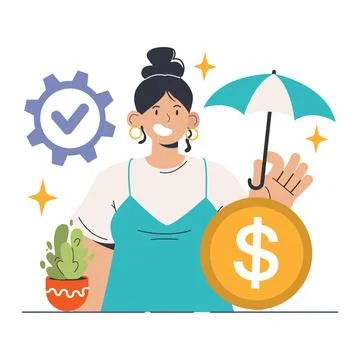 Financial Security Assurance concept. Flat vector illustration Stock Illustration