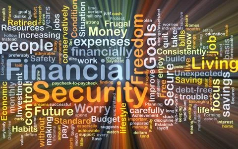 Financial security background concept glowing Stock Illustration