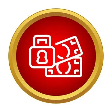 Financial security concept with padlock protecting money icon Stock Illustration