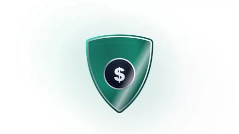 Financial security shield animation: digital banking and data protection co.. Stock Footage 344857145