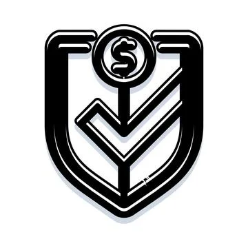 Financial security shield with check mark symbol 库存插图